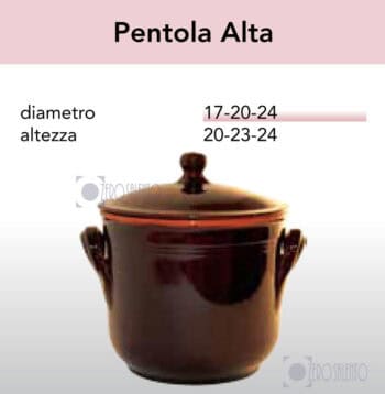 Pentola Alta in Terracotta - Pirofile serie Bruna