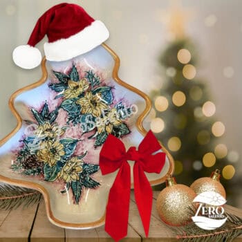 Natale : Porta Cioccolatini e Biscotti Natalizi - Albero di Natale dipinto a mano - immagine 2