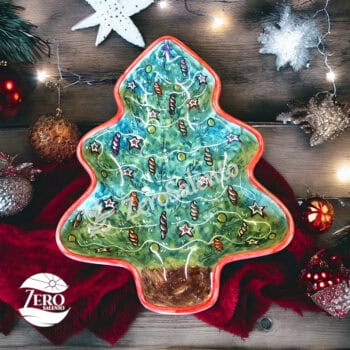 Natale : Porta Cioccolatini e Biscotti Natalizi - Albero di Natale dipinto a mano - immagine 2