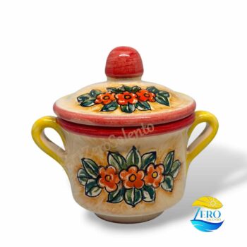 Set Tazzine da Caffè con zuccheriera e vassoio in terracotta Le Civette dipinte a mano - immagine 9
