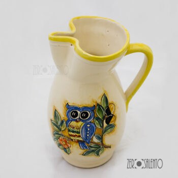 Brocca Ursulo acqua e vino Le Civette in terracotta - immagine 2