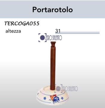 PortaRotolo da cucina in Terracotta - Ceramica decoro Gallo Salentino