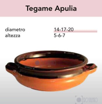 Tegame Apulia senza coperchio in Terracotta - Pirofile Ceramica serie Rustica