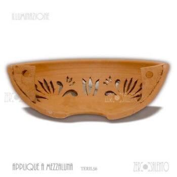 Applique Terracotta mezzaluna traforata floreale TERIL56 - immagine 2