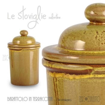 Barattolo Caffè Zucchero Spezie in Terracotta finitura Decapè "La Pagghia"
