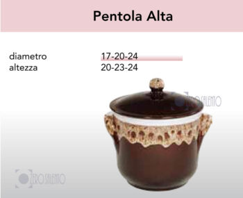 Pentola Alta in Terracotta – Pirofile Ceramica serie Piro Merletto