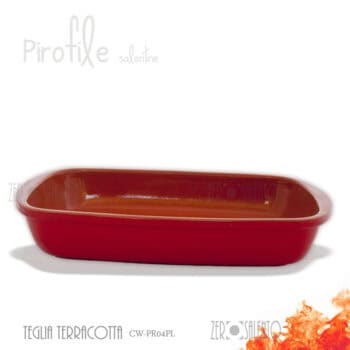 Teglia rettangolare bassa in Terracotta - Pirofile serie Lu Fuecu