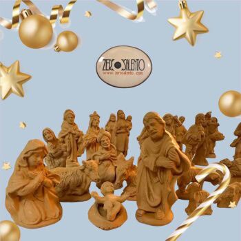 Statue per presepe in Terracotta Naturale - Set completo da 30pz cm 5-7 circa