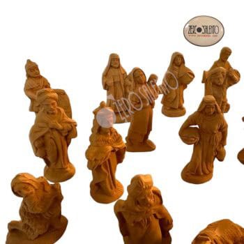 Statue per presepe in Terracotta Naturale - Set completo da 30pz cm 5-7 circa - immagine 7