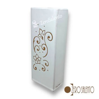 Vaschetta per Termosifone in Terracotta Ceramica bianca decoro a incisione - immagine 3