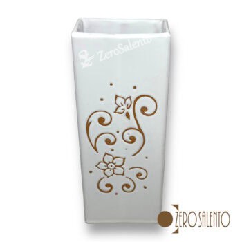 Vaschetta per Termosifone in Terracotta Ceramica bianca decoro a incisione