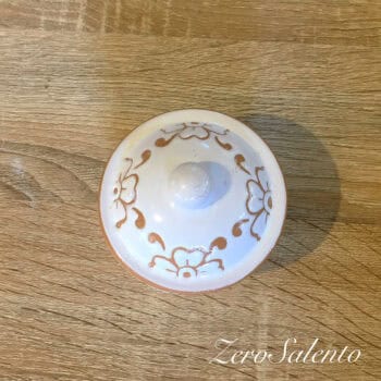 Zuccheriera in Terracotta - Ceramica bianca decoro a incisione - immagine 3