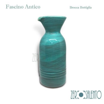 Brocca Bottiglia in Terracotta - Ceramica Fascino Antico Turchese