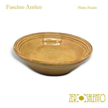 Piatto Fondo in Terracotta - Ceramica Fascino Antico giallo