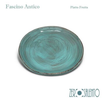 Piatto Frutta in Terracotta - Ceramica Fascino Antico Turchese