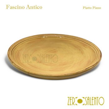 Piatto Piano in Terracotta - Ceramica Fascino Antico giallo