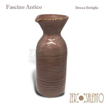 Brocca Bottiglia in Terracotta - Ceramica Fascino Antico Tortora