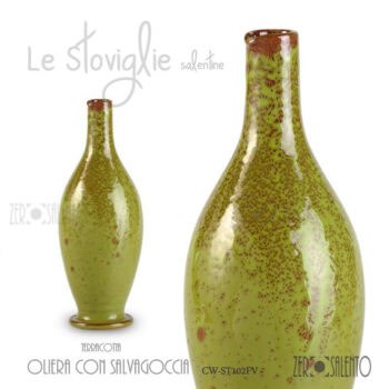 Oliera con salvagoccia in Terracotta finitura Decapè "La Rucula"
