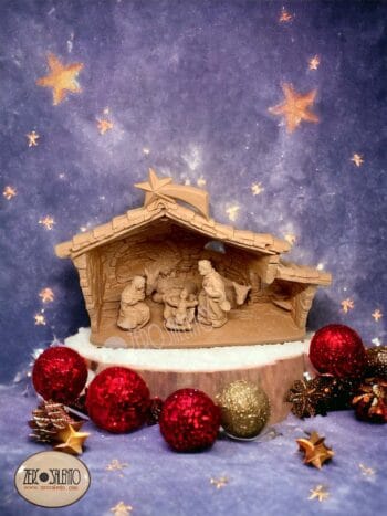 Presepe di Natale in Terracotta naturale con Sacra Famiglia in Grotta T.038 - immagine 2