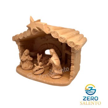 Presepe di Natale Capanna in Terracotta naturale con Sacra Famiglia T.050 - immagine 2
