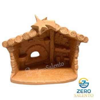 Presepe di Natale Capanna in Terracotta naturale con Sacra Famiglia T.050 - immagine 3