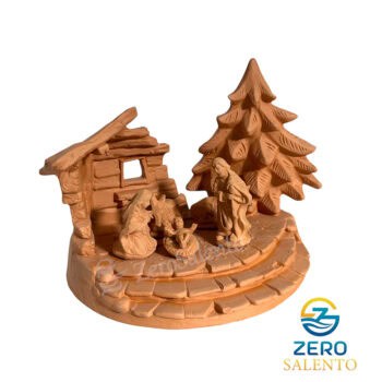 Presepe di Natale Capanna in Terracotta naturale con Sacra Famiglia T.048 - immagine 5
