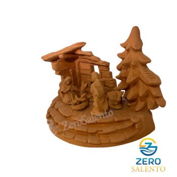 Presepe di Natale Capanna in Terracotta naturale con Sacra Famiglia T.048 - immagine 6