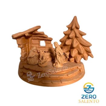 Presepe di Natale Capanna in Terracotta naturale con Sacra Famiglia T.048 - immagine 2