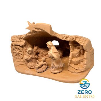 Presepe di Natale Capanna in Terracotta naturale con Sacra Famiglia T.049 - immagine 3