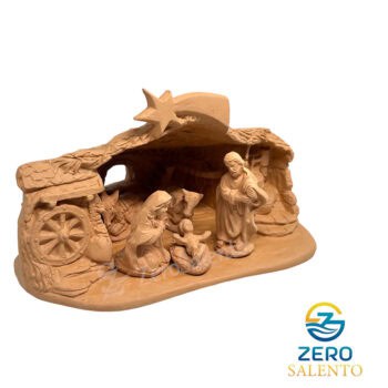 Presepe di Natale Capanna in Terracotta naturale con Sacra Famiglia T.049 - immagine 4