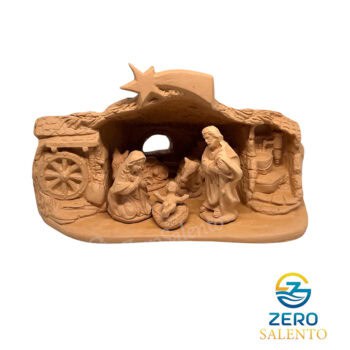 Presepe di Natale Capanna in Terracotta naturale con Sacra Famiglia T.049 - immagine 2