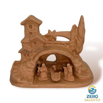 Presepe di Natale Capanna in Terracotta naturale con Sacra Famiglia T.051 - immagine 5