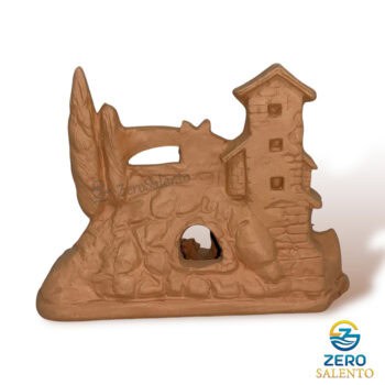Presepe di Natale Capanna in Terracotta naturale con Sacra Famiglia T.051 - immagine 3