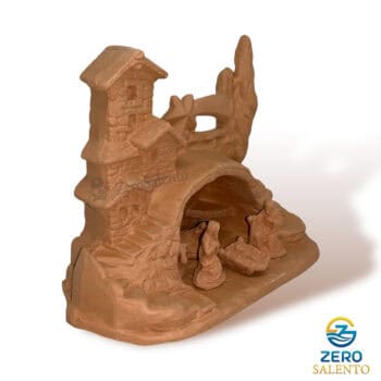Presepe di Natale Capanna in Terracotta naturale con Sacra Famiglia T.051 - immagine 4