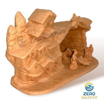 Presepe di Natale Capanna in Terracotta naturale con Sacra Famiglia T.052 - immagine 2