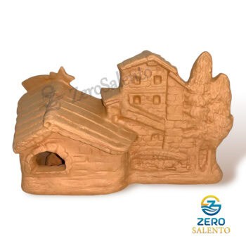 Presepe di Natale Capanna in Terracotta naturale con Sacra Famiglia T.052 - immagine 4