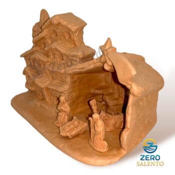 Presepe di Natale Capanna in Terracotta naturale con Sacra Famiglia T.052 - immagine 5