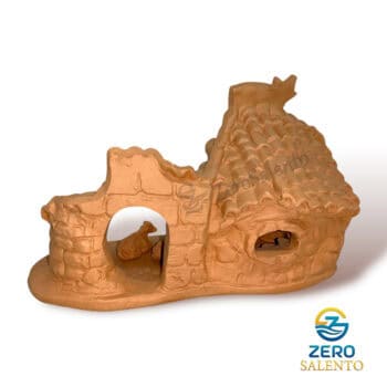 Presepe di Natale Capanna in Terracotta naturale con Sacra Famiglia T.053 - immagine 4