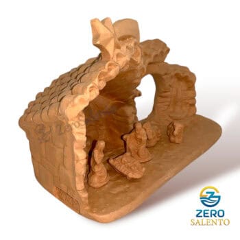 Presepe di Natale Capanna in Terracotta naturale con Sacra Famiglia T.053 - immagine 3