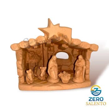 Presepe di Natale Capanna in Terracotta naturale con Sacra Famiglia T.054 - immagine 2