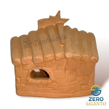 Presepe di Natale Capanna in Terracotta naturale con Sacra Famiglia T.054 - immagine 4
