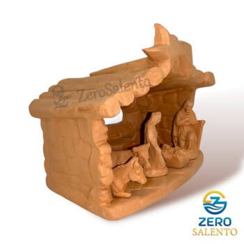 Presepe di Natale Capanna in Terracotta naturale con Sacra Famiglia T.054 - immagine 3