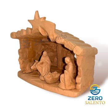 Presepe di Natale Capanna in Terracotta naturale con Sacra Famiglia T.054 - immagine 5
