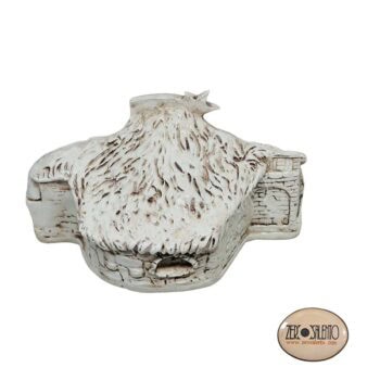 Presepe di Natale in Terracotta Capanna bianco anticato con Sacra Famiglia T.036 - immagine 3