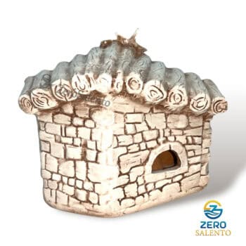 Presepe di Natale in Terracotta Capanna bianco anticato con Sacra Famiglia T.040 - immagine 3