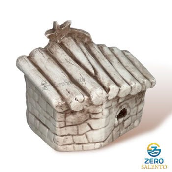 Presepe di Natale in Terracotta Capanna bianco anticato con Sacra Famiglia T.047 - immagine 5