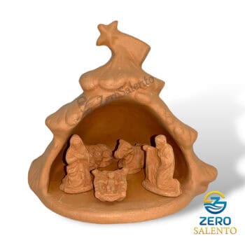 Presepe di Natale Capanna in Terracotta naturale con Sacra Famiglia T.055 - immagine 2