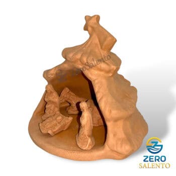 Presepe di Natale Capanna in Terracotta naturale con Sacra Famiglia T.055 - immagine 4