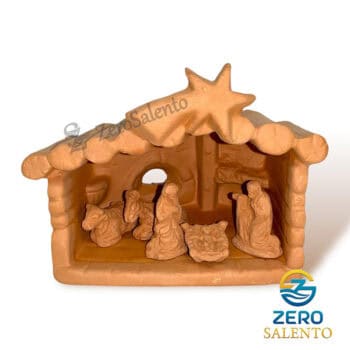 Presepe di Natale Capanna in Terracotta naturale con Sacra Famiglia T.056 - immagine 2