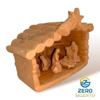 Presepe di Natale Capanna in Terracotta naturale con Sacra Famiglia T.056 - immagine 3